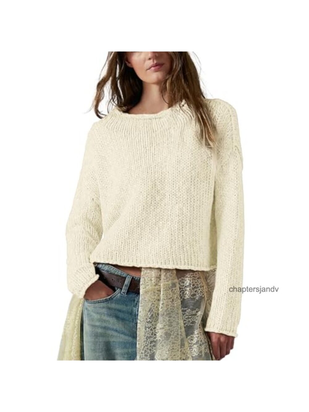 Oversized Rolled Neck Knit Sweater Women's Pullover Long Sleeve Fall Top